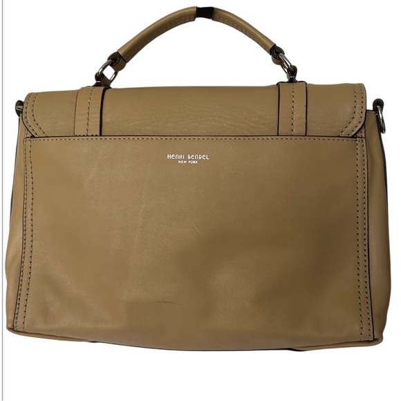 Henri Bendel Cambria Tan Leather Messenger Bag with Crossbody Strap Excellent - Picture 2 of 12